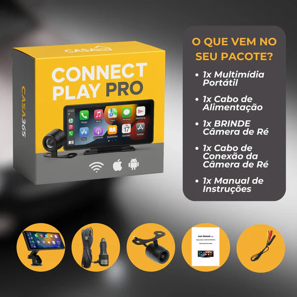 [OFERTA RELÂMPAGO]  - Multimídia Portátil Connect PlayPro + Brinde – Seu Carro Mais Moderno