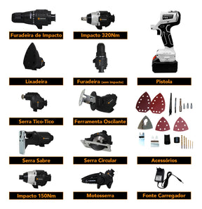 MALETA DE BRINDE - Kit Parafusadeira 10 em 1 - ÚLTIMAS UNIDADES (1 ANO DE GARANTIA)