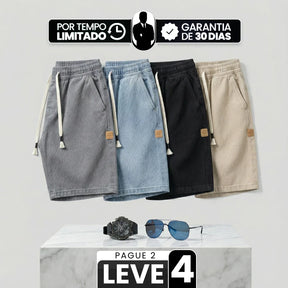 [Leve 4, Pague Só 2!] Bermuda Jeans Knox Masculina em Sarja de Algodão e Poliéster + BRINDES ( PREÇO DE ATACADO)