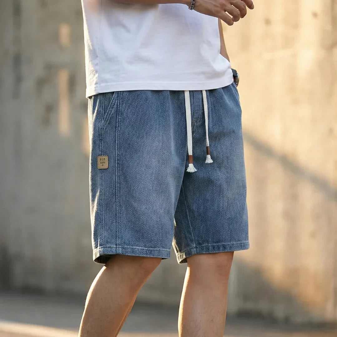 [Leve 4, Pague Só 2!] Bermuda Jeans Knox Masculina em Sarja de Algodão e Poliéster + BRINDES ( PREÇO DE ATACADO)