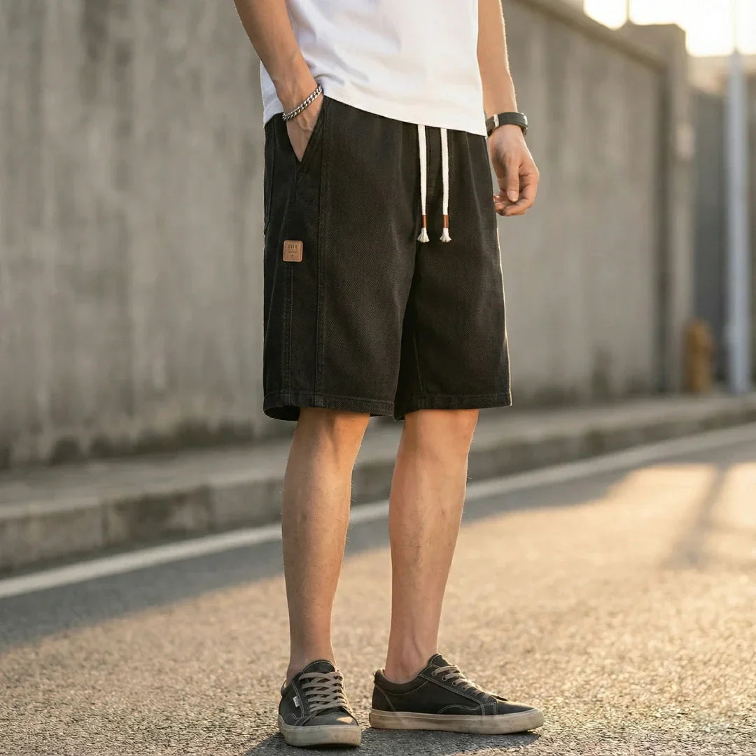 [Leve 4, Pague Só 2!] Bermuda Jeans Knox Masculina em Sarja de Algodão e Poliéster + BRINDES ( PREÇO DE ATACADO)