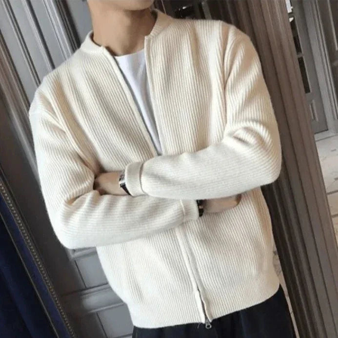 Cardigã Masculino Fechamento em Zíper - Estilo Casual