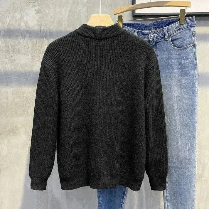 Cardigã Masculino Fechamento em Zíper - Estilo Casual