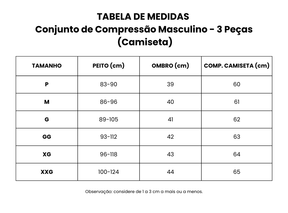 Conjunto de Compressão Masculino - 3 Peças