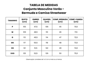 Conjunto Masculino Verão - Bermuda e Camiseta