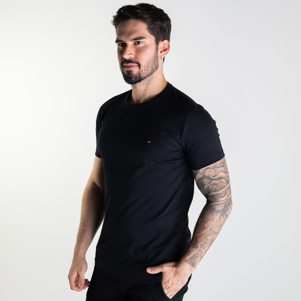 (Compre 3 Leve 5) Kit 5 Camisetas Tommy H + Pack com 3 Cuecas Boxer de Brinde