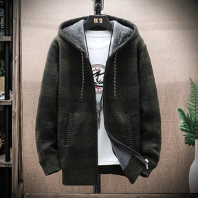 Blusa Masculina Xadrez com Zíper e Capuz